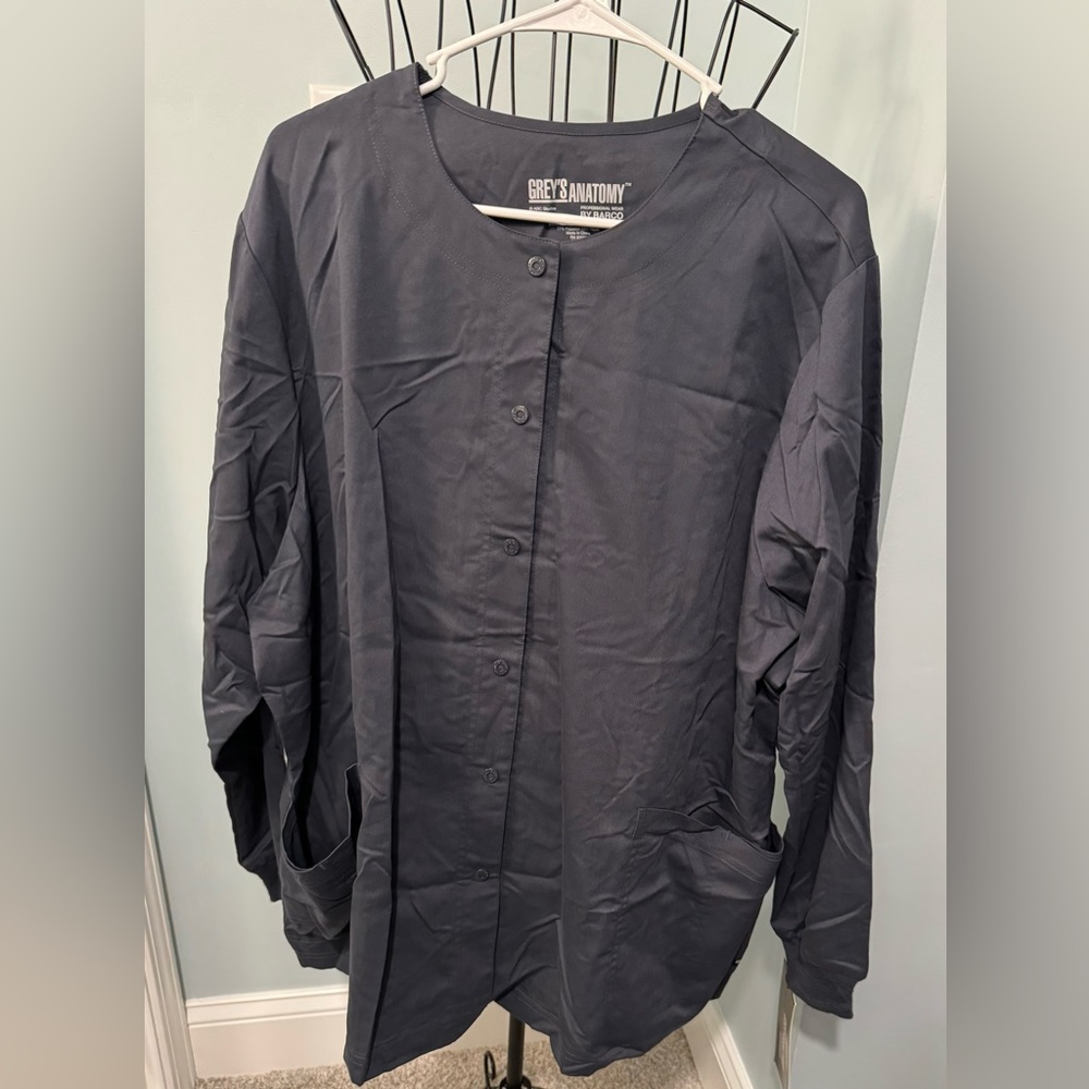 NEW Grey’s Anatomy Steel Gray warm up round neck jacket women’s 3x 3XL Plus